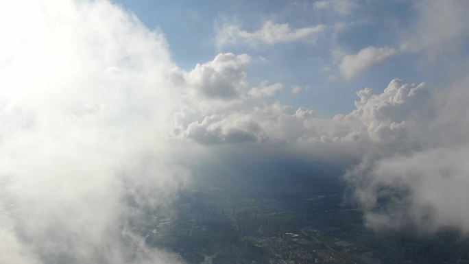 航拍城市超高空云海13