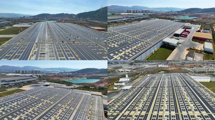 工厂加装太阳能光伏发电板4K