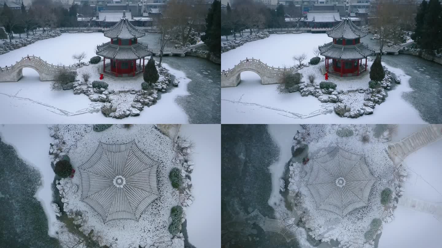 保定古莲花池雪景