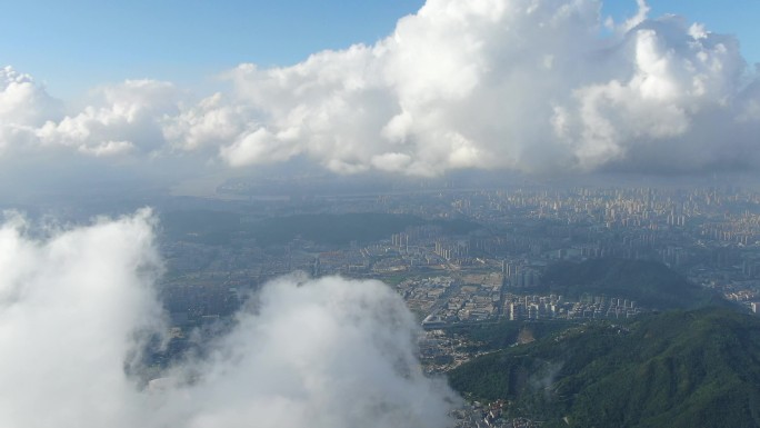 航拍城市超高空云海7