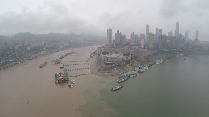 重庆朝天门码头历史航拍视频2015年
