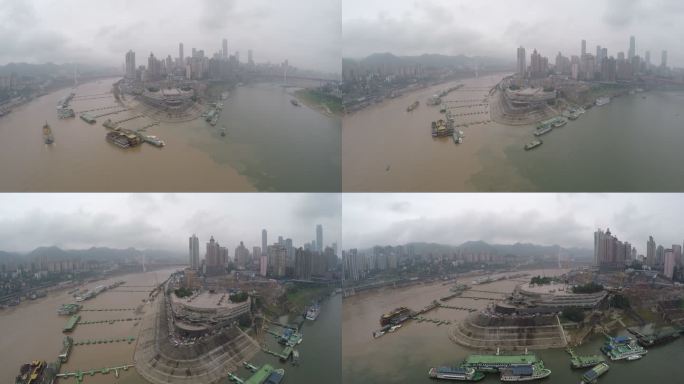 重庆朝天门码头历史航拍视频2015年