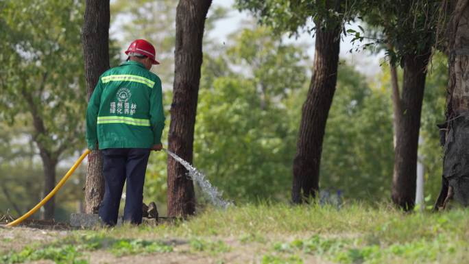 城市园林维护洒水