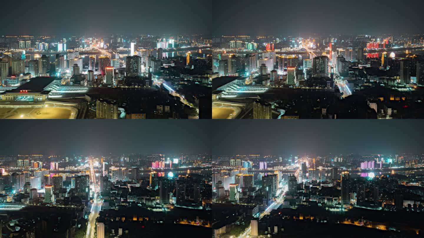 【4K】株洲城市大范围夜景延时 株洲航拍
