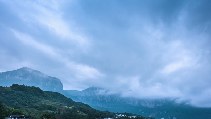 湖北恩施大峡谷云雾延时