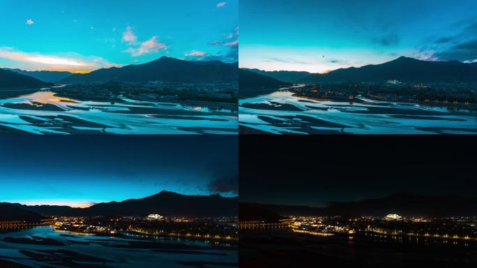 西藏拉萨布达拉宫日转夜中景延时