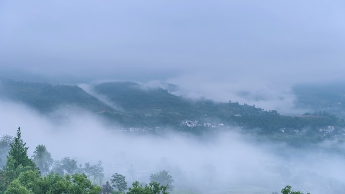 云雾中恩施大峡谷延时