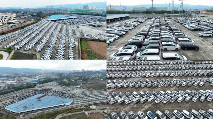 4K大型汽车停车场方阵生产制作厂房产业园