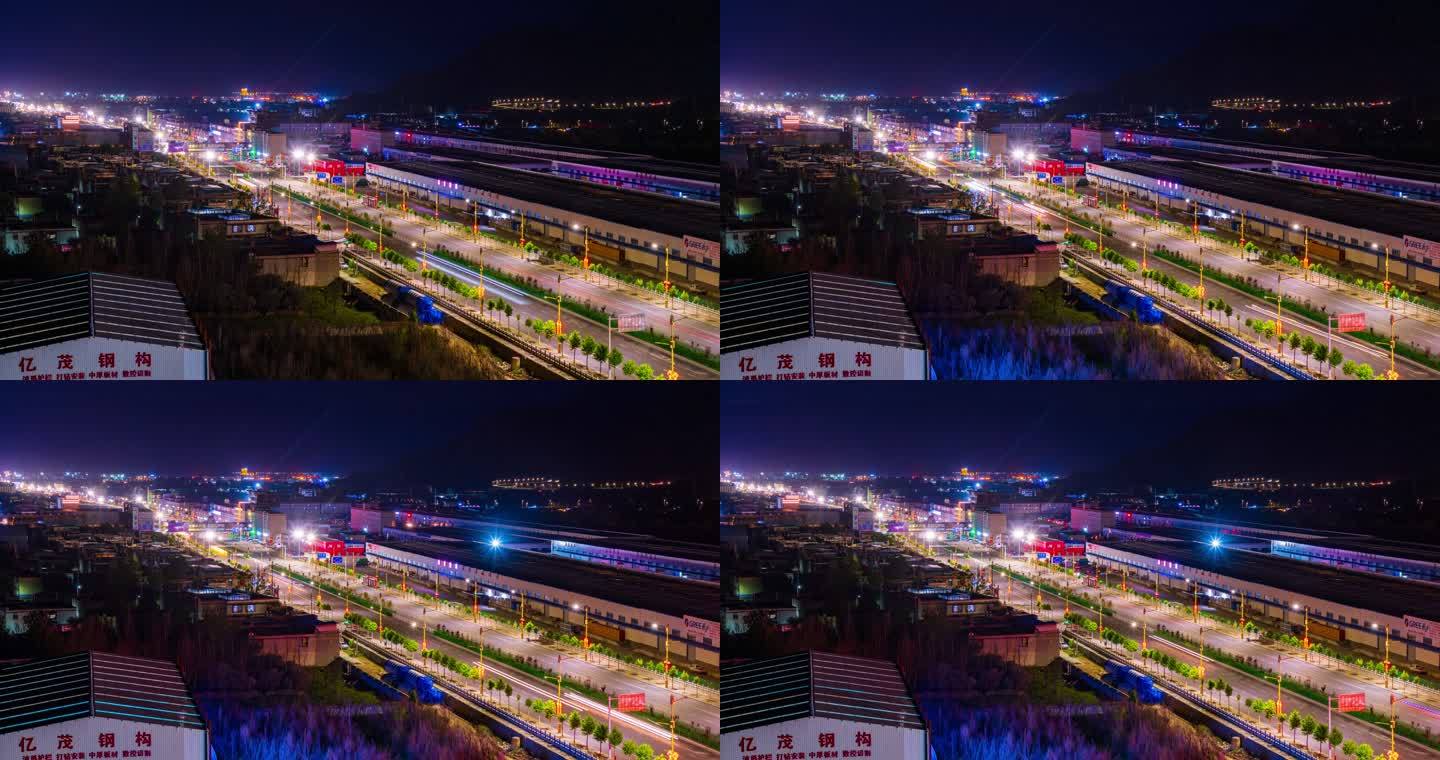 西藏拉萨堆龙工业园区中景夜景延时