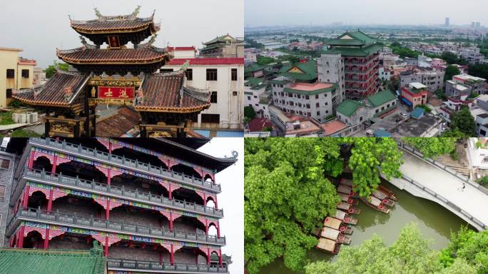 岭南水乡 佛山顺德逢简水乡航拍