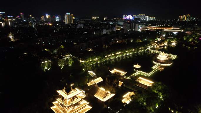 台州临海东湖夜景航拍DJI_0405