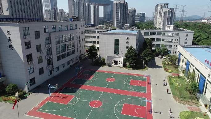 无锡市蠡园中心小学航拍升国旗