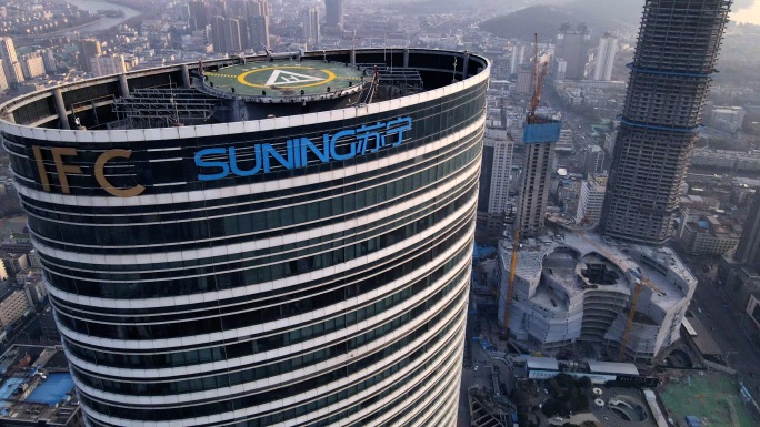 4k航拍徐州苏宁大楼