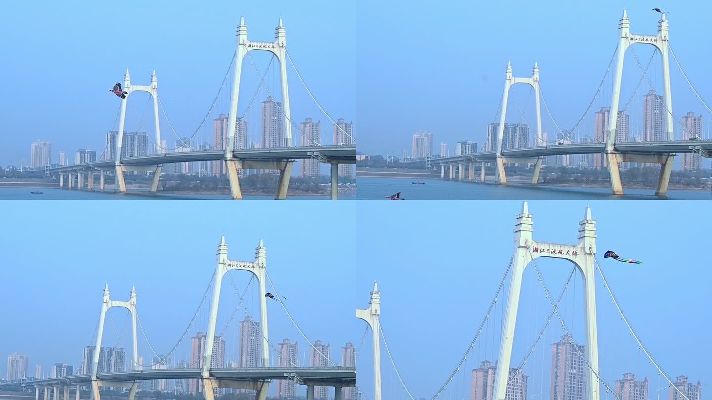 过江桥上的风筝