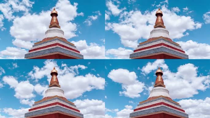 西藏阿里札达县托林寺内塔全景延时