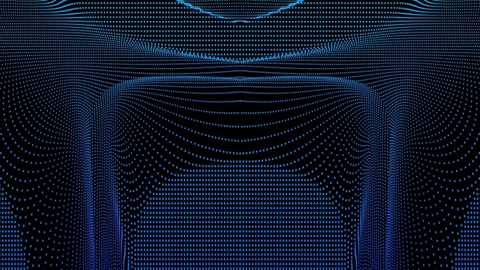 【4K时尚背景】蓝色光点扭动视觉光线冰屏
