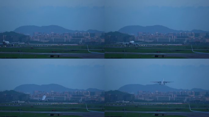 深圳机场飞机滑行起飞过程