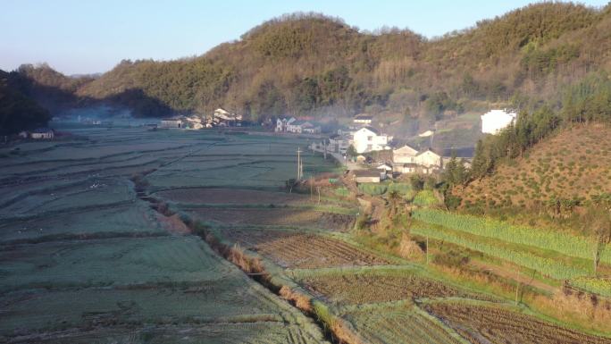 石台航拍 原素材 秋浦河 山区 乡村