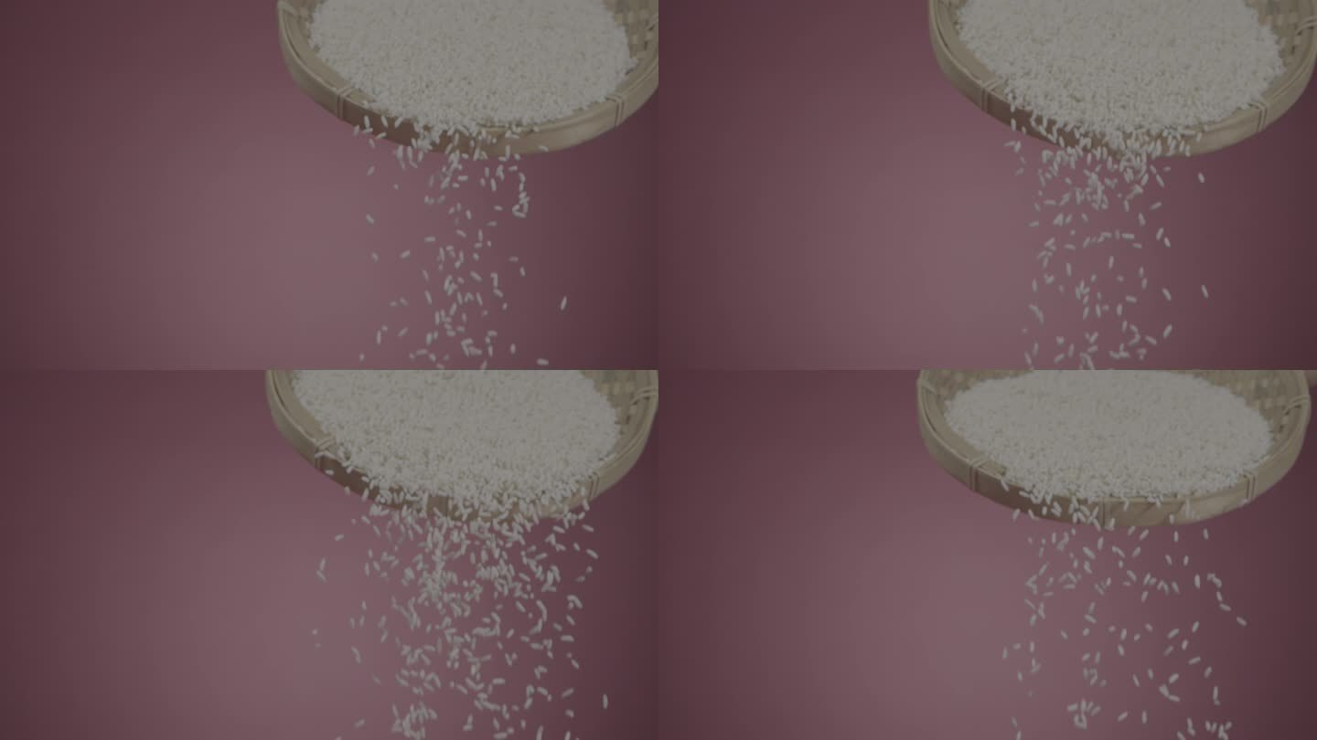 大米米粒掉落空中撒落食品拍摄原材料