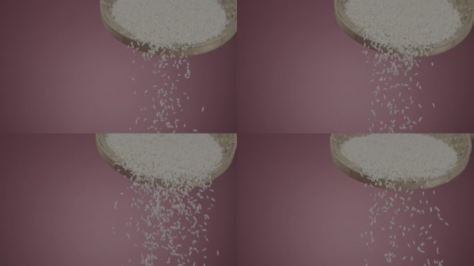 大米米粒掉落空中撒落食品拍摄原材料