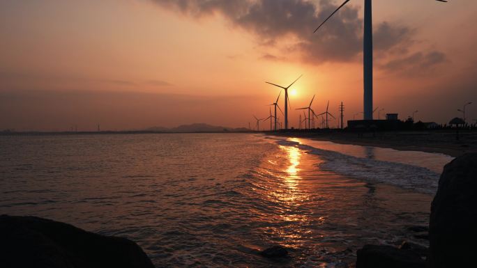 中国最美海岸线的日落夕阳晚霞