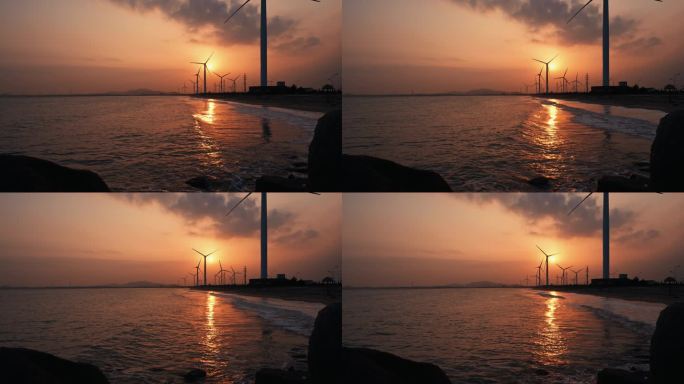 中国最美海岸线的日落夕阳晚霞