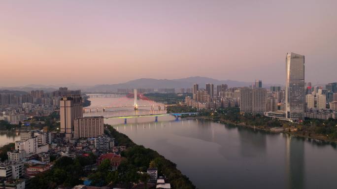 惠州合江楼夜景航拍城市风景片头