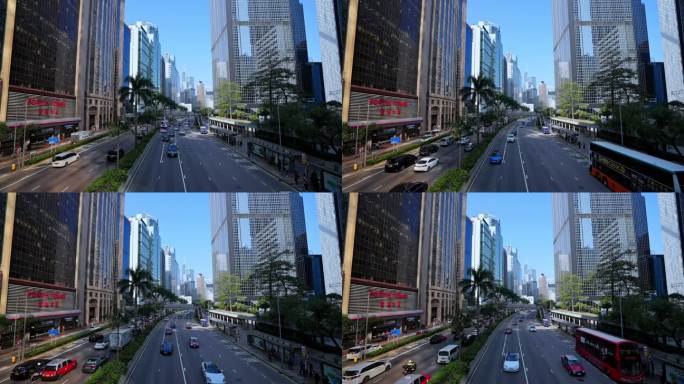 香港城市经济发展 街道车流延时