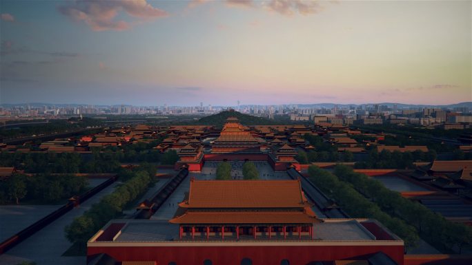 北京中轴线，天安门到鼓楼CG制作。