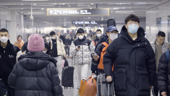 城市地铁人流道路延时拥挤人群