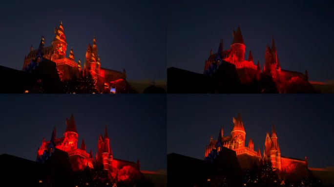 环球影城哈利波特城堡夜景