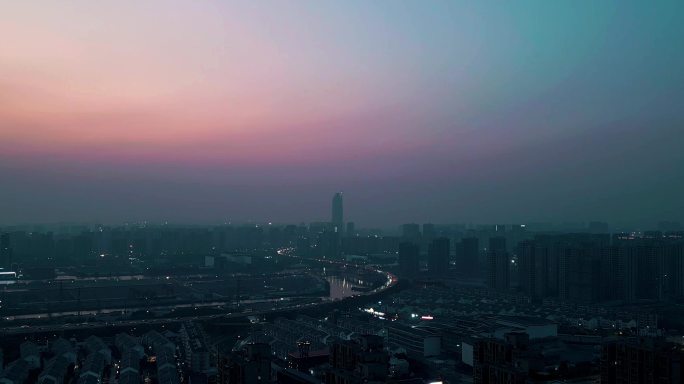 「杭州」上塘高架 晚霞 车流 夜景 瓜山