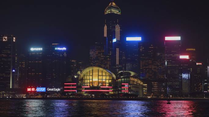 香港会展中心 维多利亚港夜景