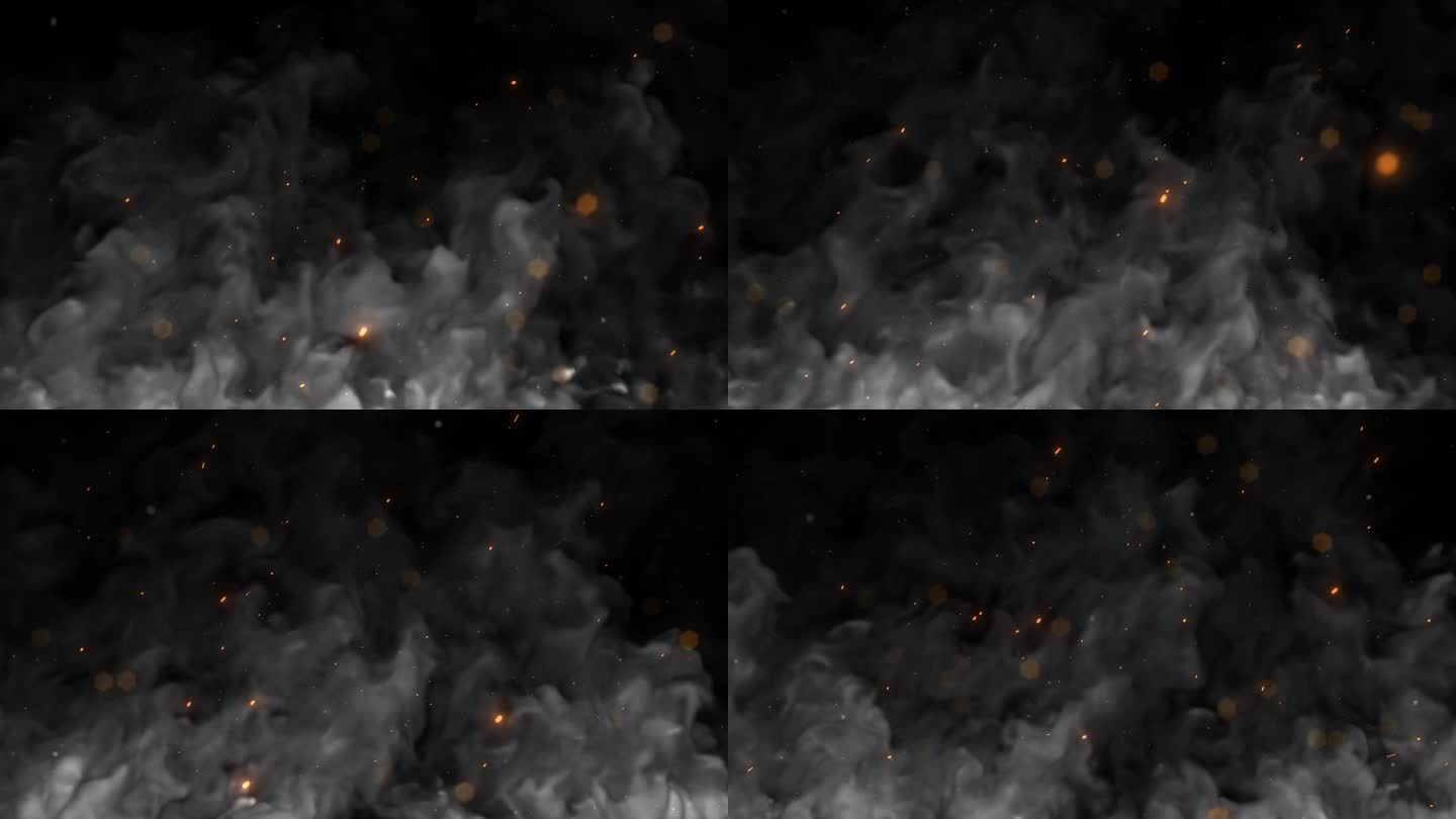 烟雾和火星粒子两个特效素材视频