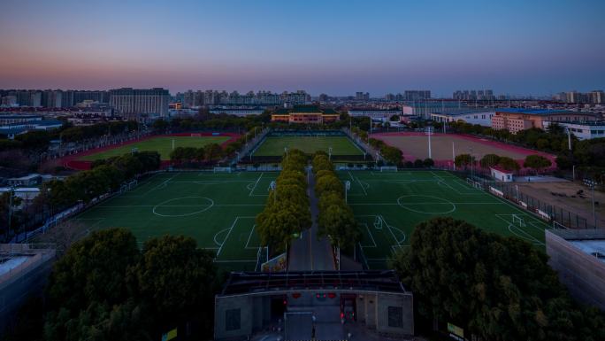 【4K】上海体育学院绿瓦大楼日转夜延时