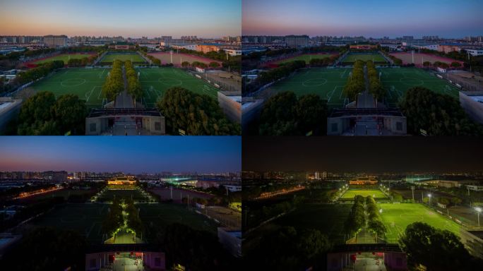 【4K】上海体育学院绿瓦大楼日转夜延时