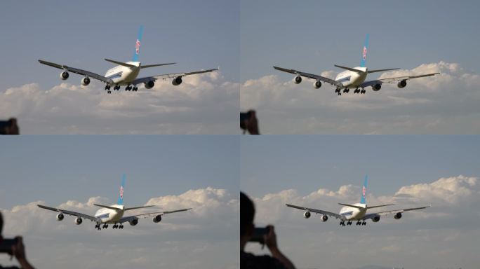 A380降落 南航 后面