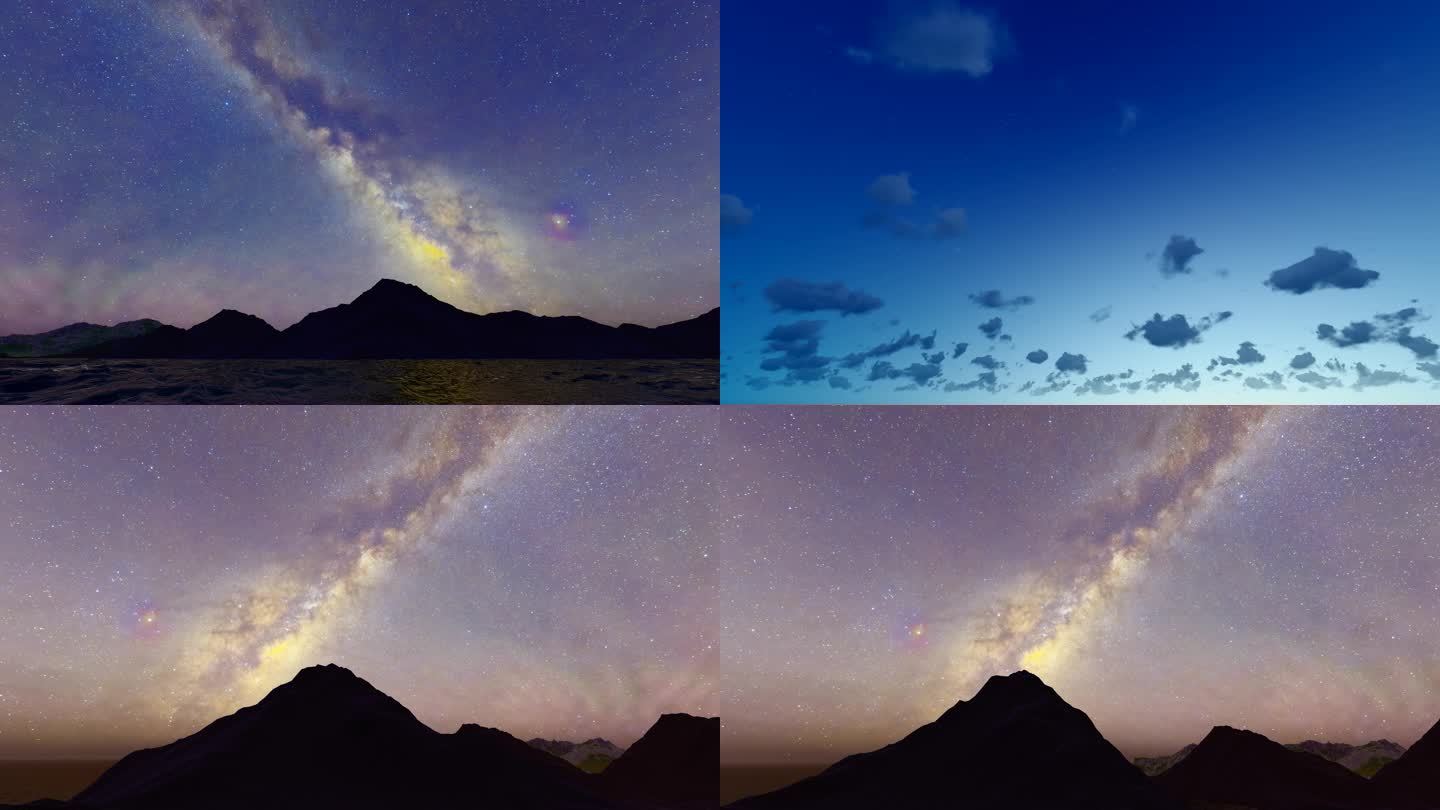 夜晚星空航拍视频素材