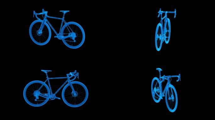 山地自行车蓝色科技线条通道素材