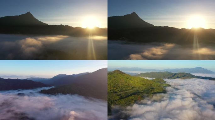 高清4k 航拍海南五指山云海