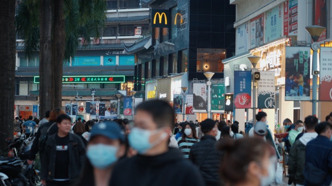 深圳东门老街步行街人流人群购物逛街