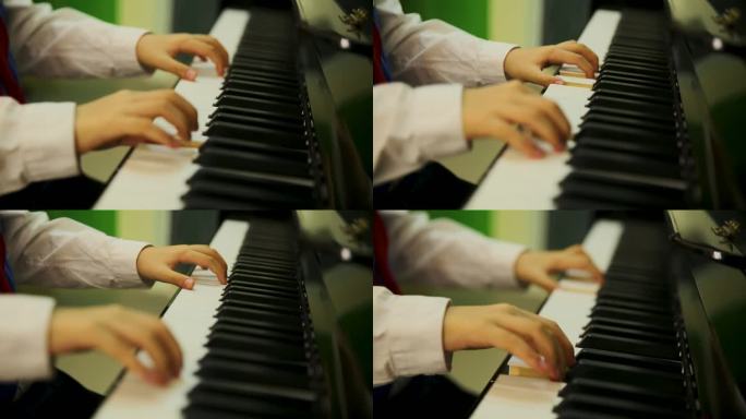 1080P-小学生弹钢琴手部特写