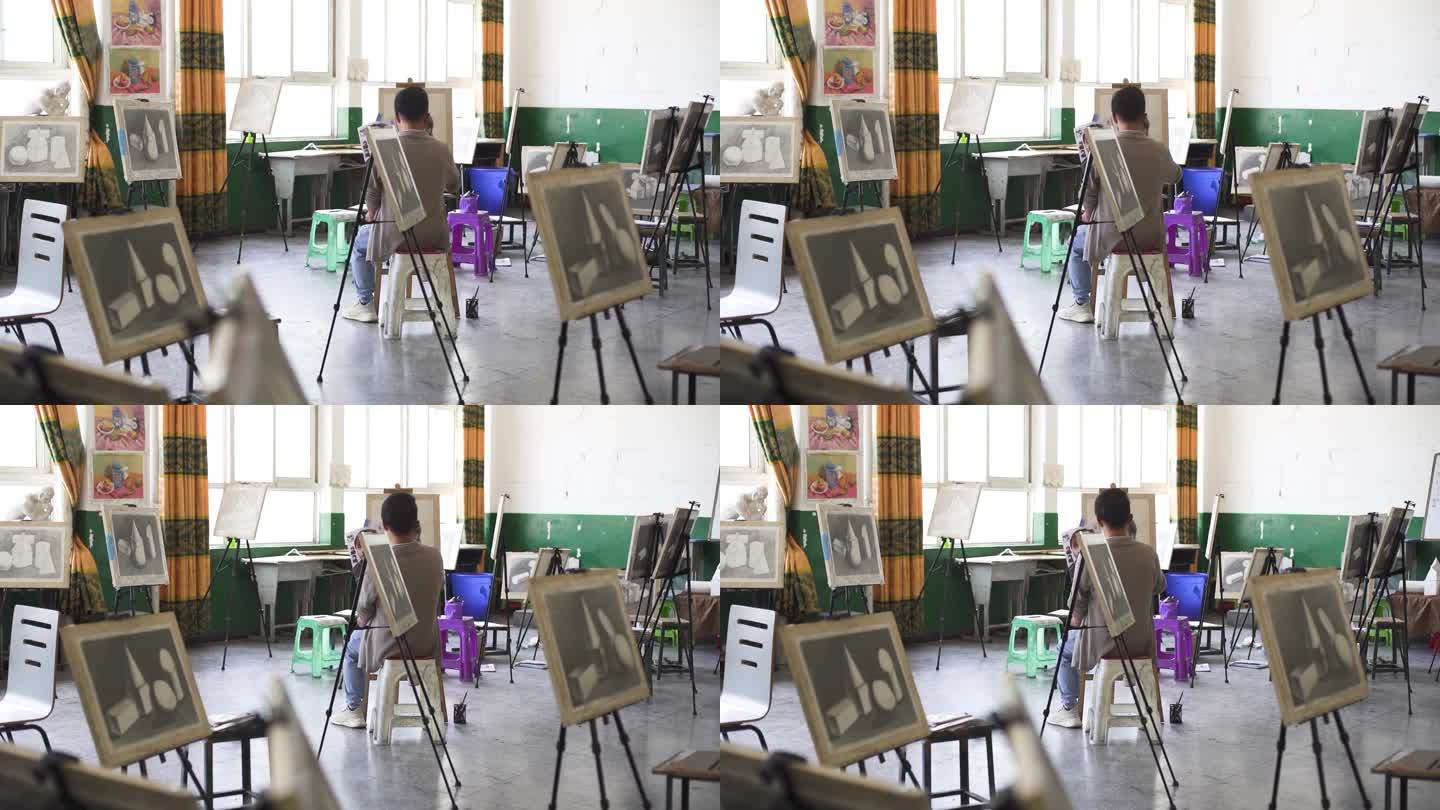 视觉艺术 美术作品 画画的学生 校园