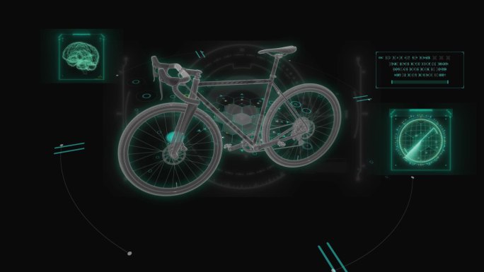 山地自行车HUD科技界面展示素材