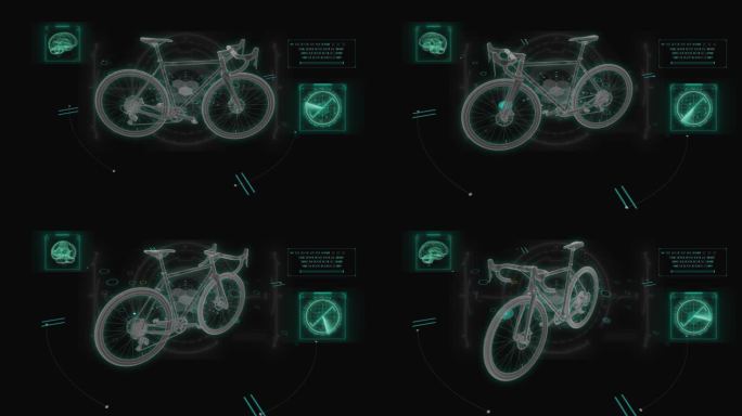 山地自行车HUD科技界面展示素材