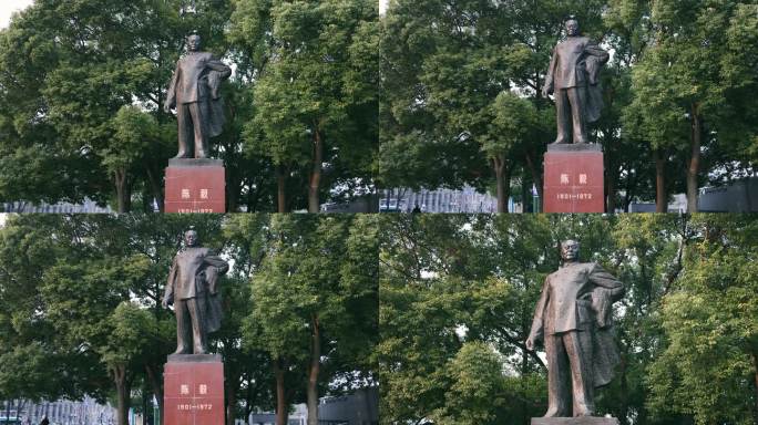 陈毅广场 陈毅塑像上海市外滩雕像铜像陈毅
