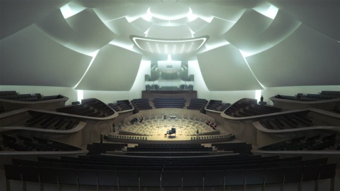 音乐厅，全息投影，唯美舞台CG制作。