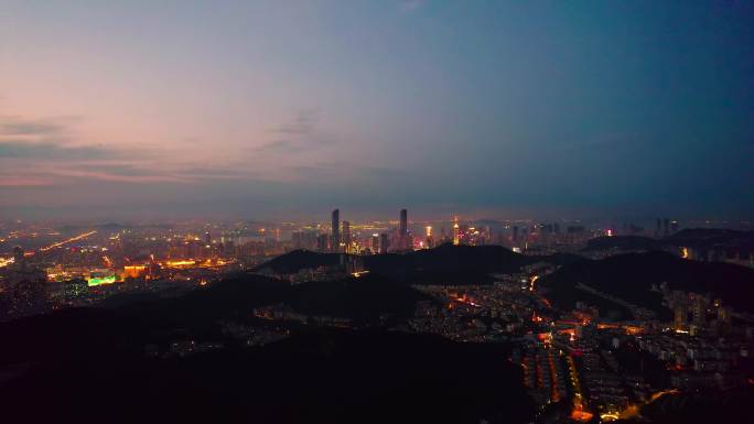 大连夜景航拍短视频素材