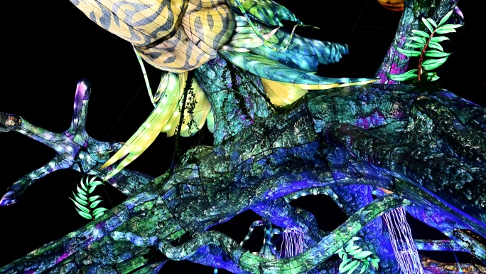 自贡国际恐龙灯会实拍素材