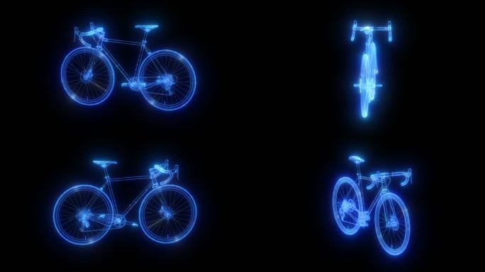 山地自行车发光全息通道素材